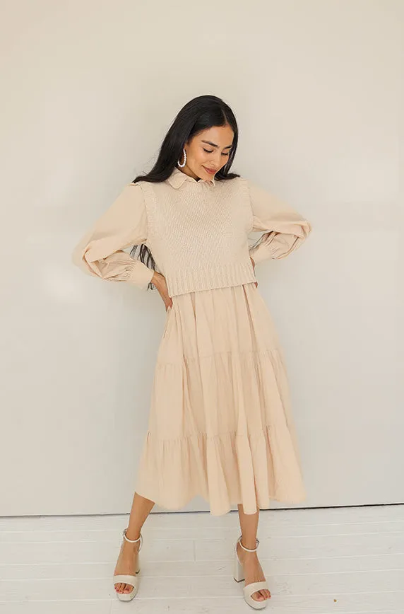 Angelica Almond Sweater Dress - DM Exclusive - Nursing Friendly - Restocked