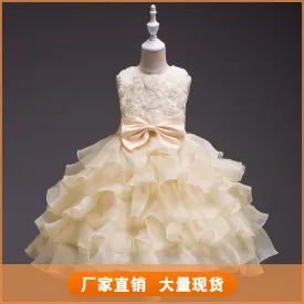 Best Seller in HOT and NEW Children's Dress Dress Flower Girl Net Yarn Cake Skirt Girl Princess Dress Girl's One Year Old Celebration Dress