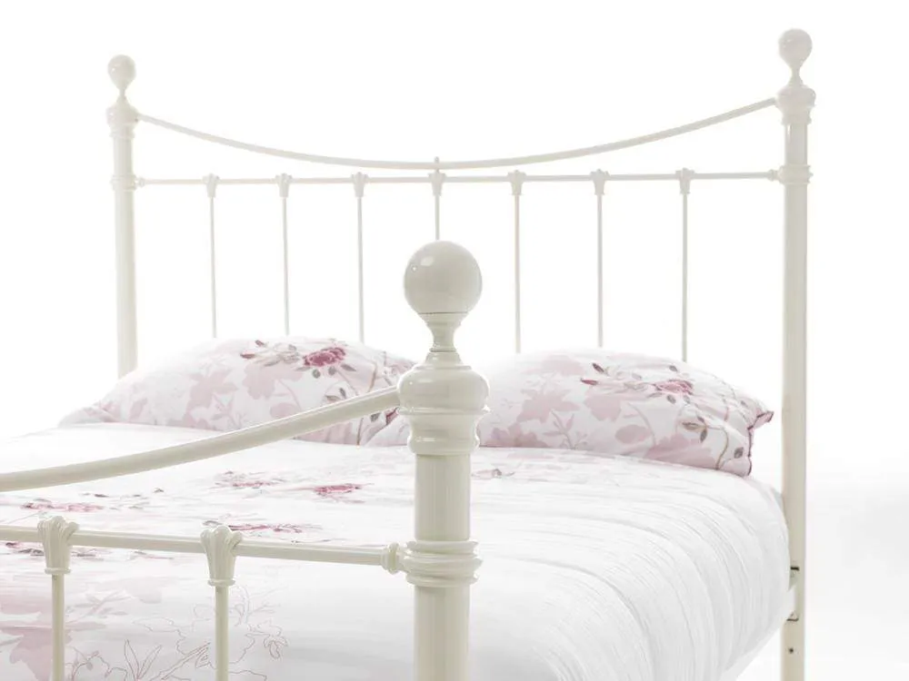 CLEARANCE Ethan Superking Metal Bed - Ivory