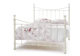 CLEARANCE Ethan Superking Metal Bed - Ivory