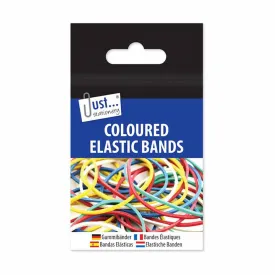 Coloured Pack Elastic Bands - Assorted Rubber Stretchy Office Stationery