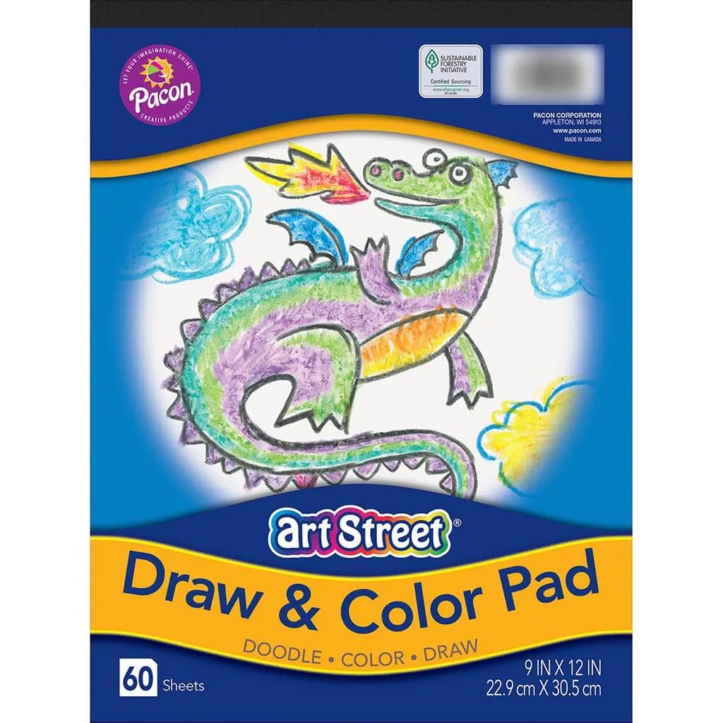 Draw & Color Pad 9in x 12in White