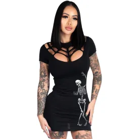 Drunken Skeleton Web Caged Dress