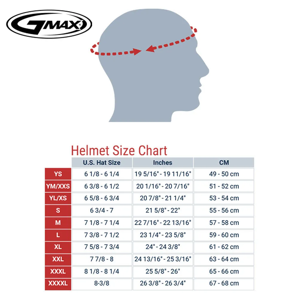 GMax 72-5364 OF-2 Open-Face Helmet Red