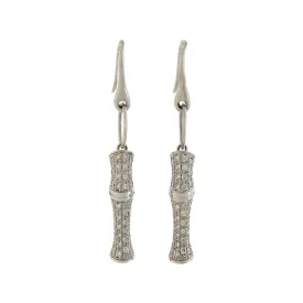 GUCCI Estate 18kt Pavé Diamond Bamboo Motif Earrings