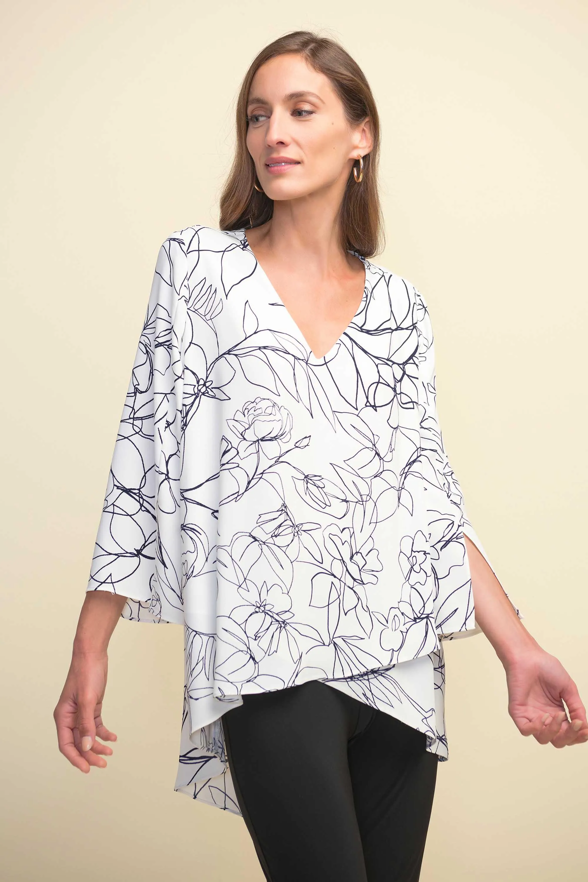 Joseph Ribkoff Vanilla/Midnight Top Style 211378