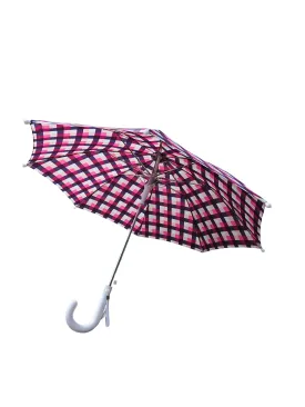 Kids Pinks and Purple Checks Umbrella