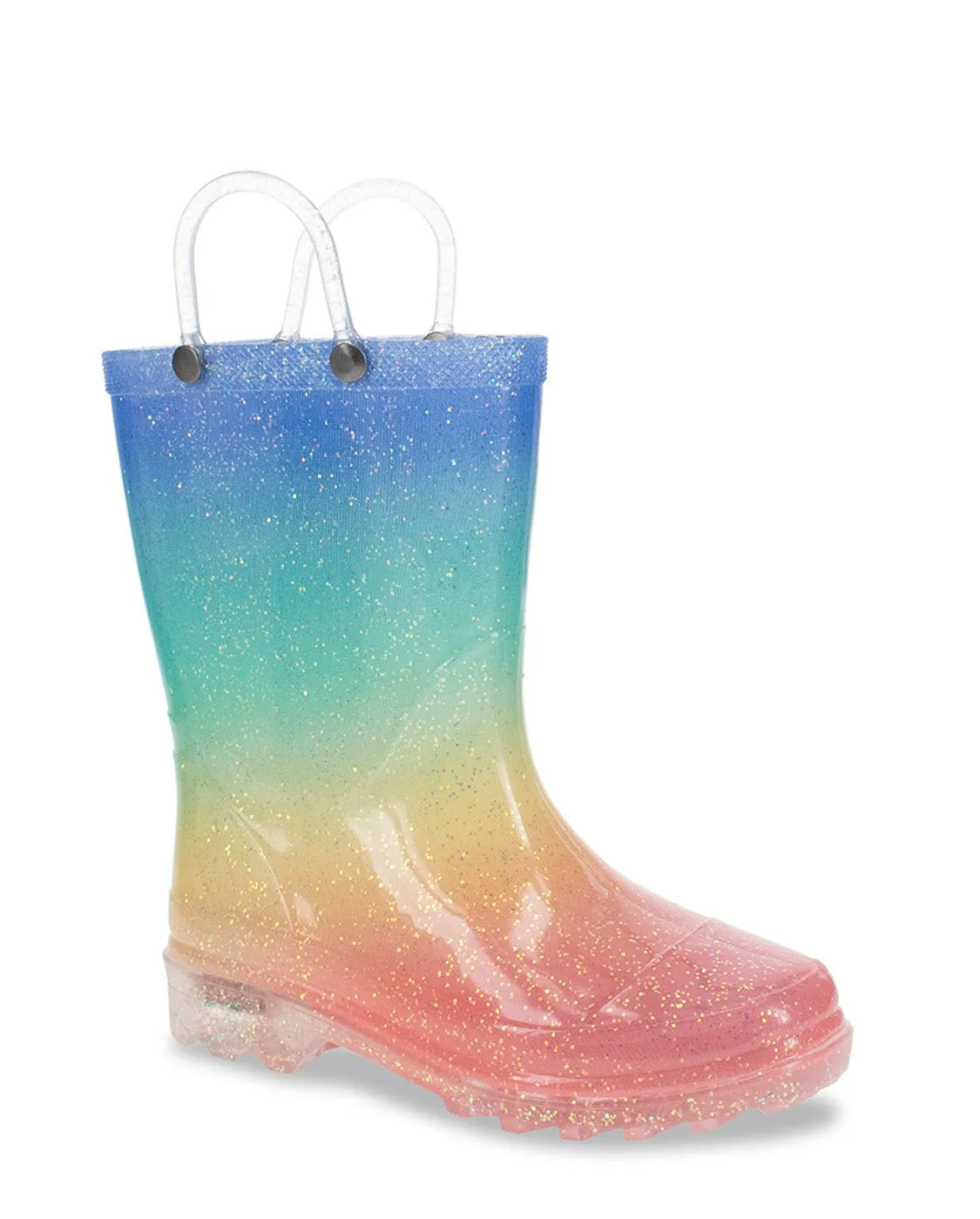 Kids Sparkle Metallic Lighted Rain Boot - Multi