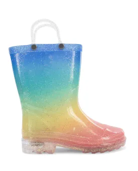 Kids Sparkle Metallic Lighted Rain Boot - Multi