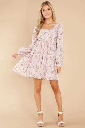 Let It Grow Blush Pink Floral Print Dress