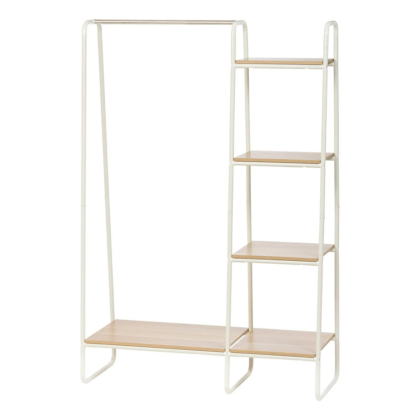 Metal Garment Rack with Wood Shelf - 5 Shelf