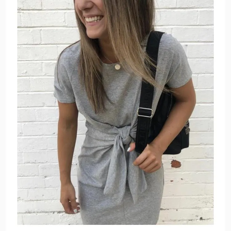 Most - Grey cotton tie up dress.