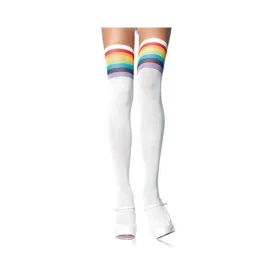 Over The Rainbow Opaque Thigh Highs O/S Multicolor