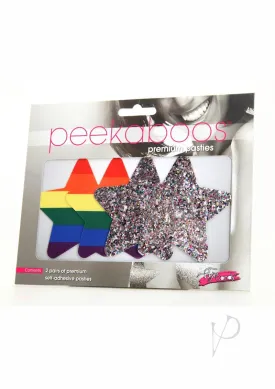 Peekaboo Pride Rainbow Glitter Stars