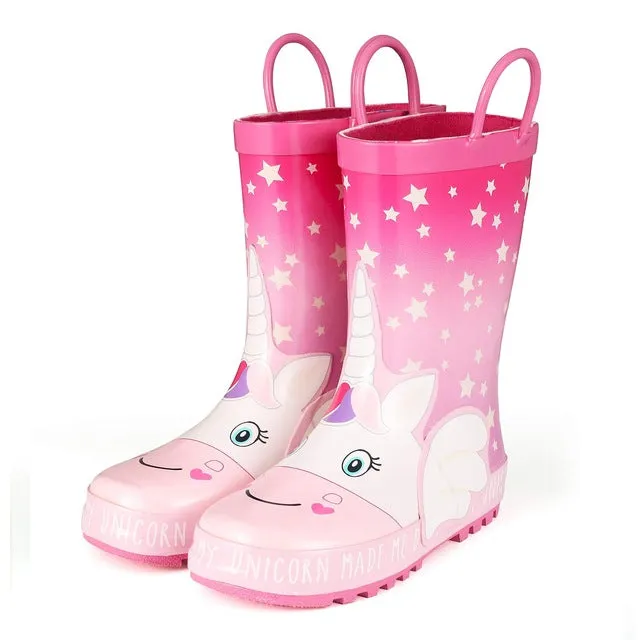 Rain Boots Cute Unicorn Printed Children's Rubber