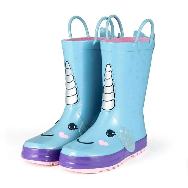 Rain Boots Cute Unicorn Printed Children's Rubber