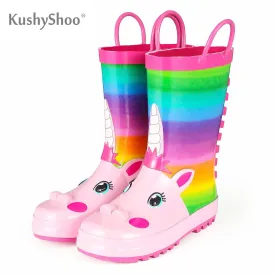 Rain Boots Cute Unicorn Printed Children's Rubber