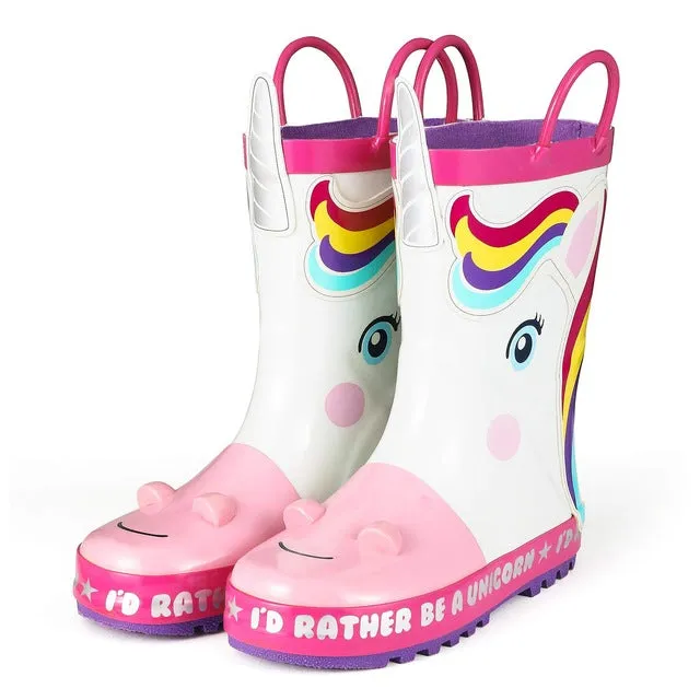 Rain Boots Cute Unicorn Printed Children's Rubber