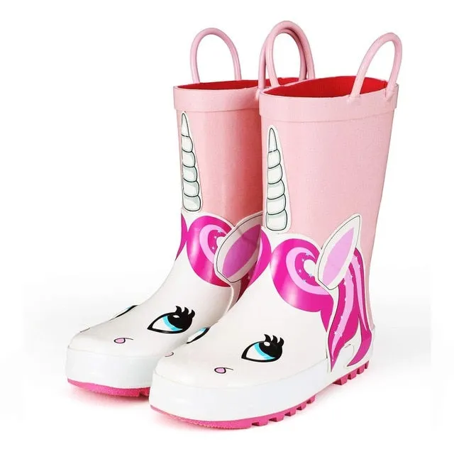 Rain Boots Cute Unicorn Printed Children's Rubber