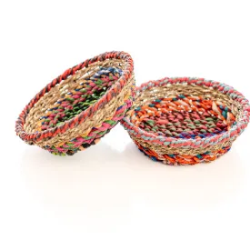 Sari & Jute Wrapped Wire Bowl