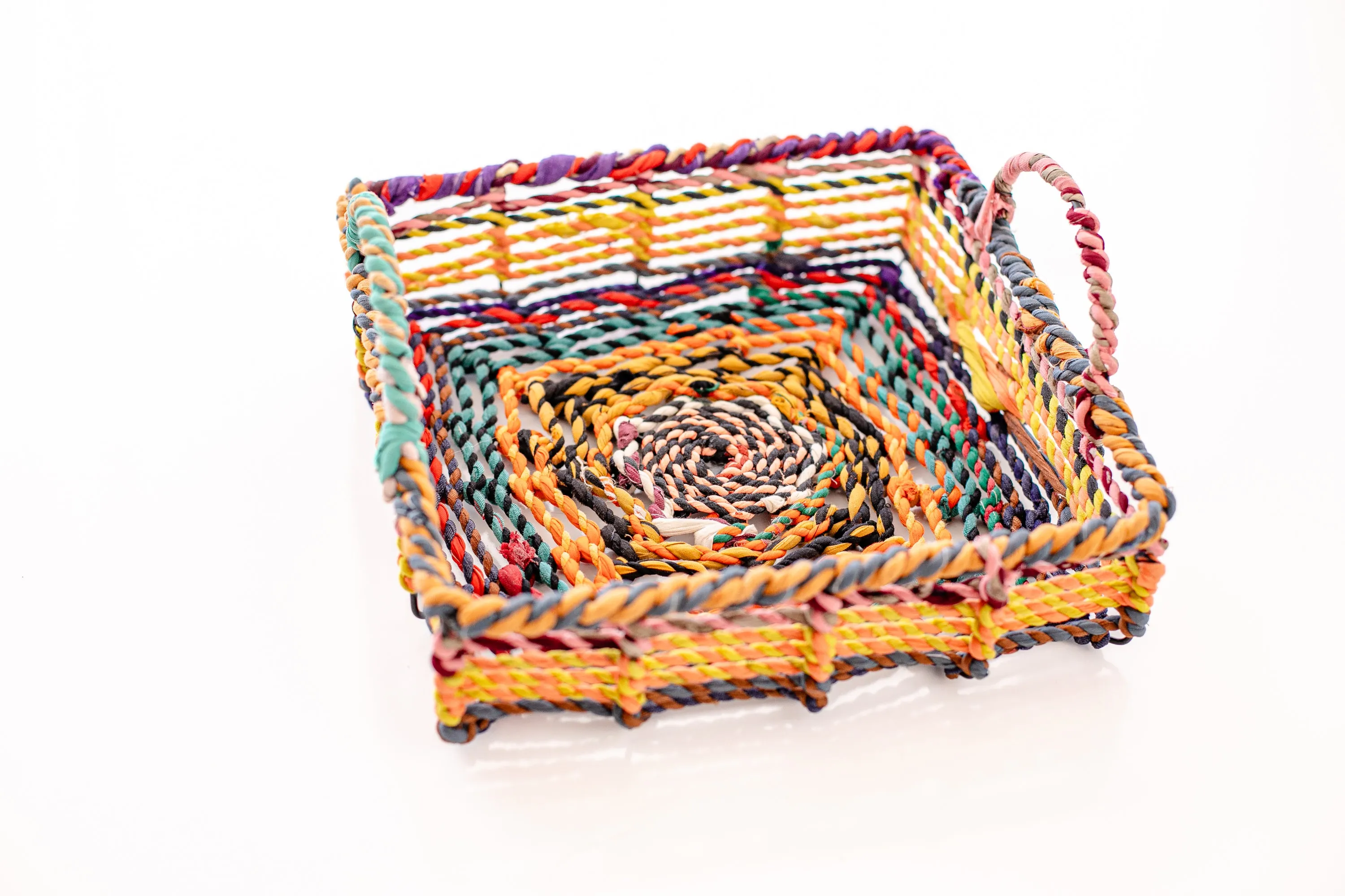 Sari Wrapped Wire Square Tray