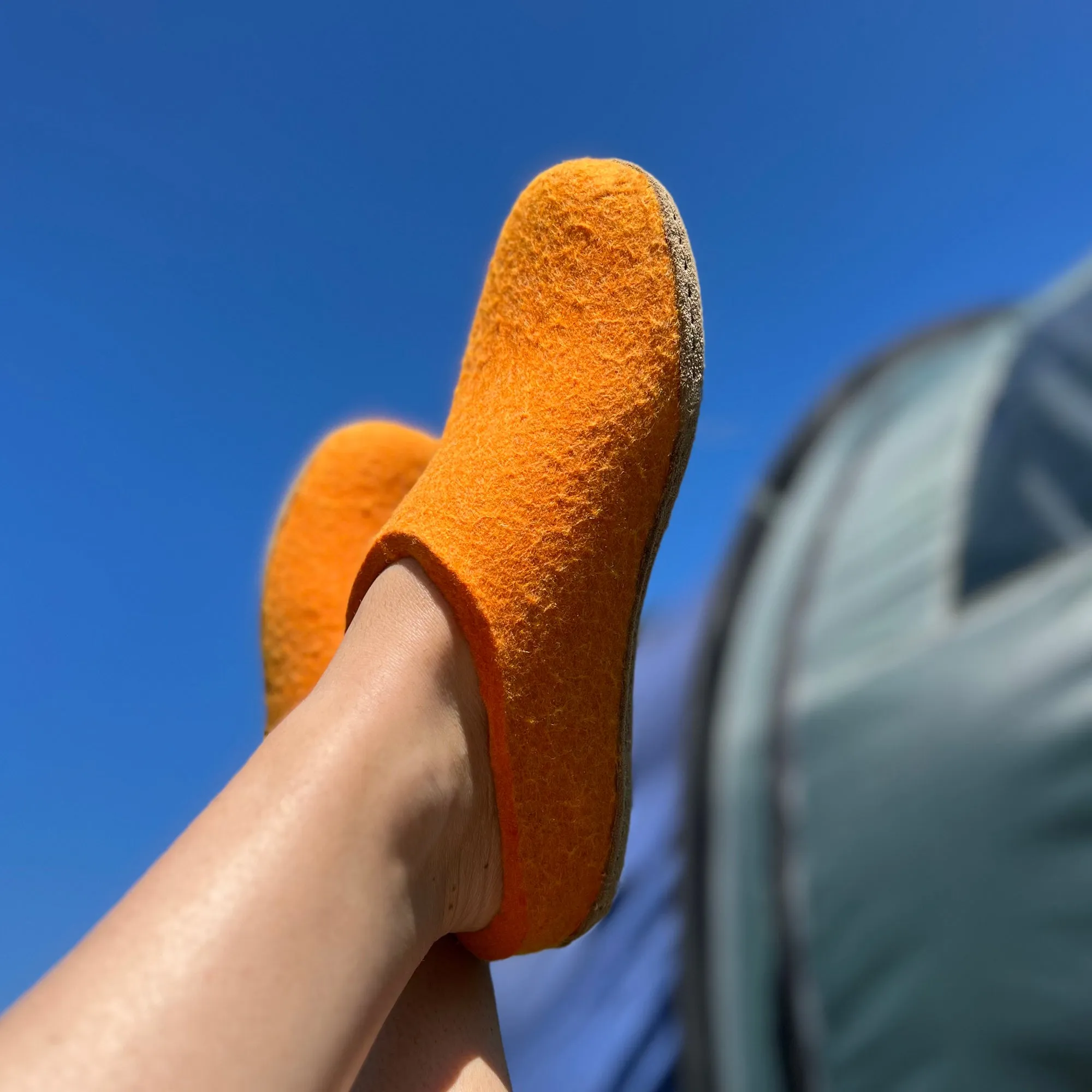 Slip-on with leather sole - Orange