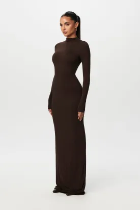 Smooth Mock Neck Maxi Dress