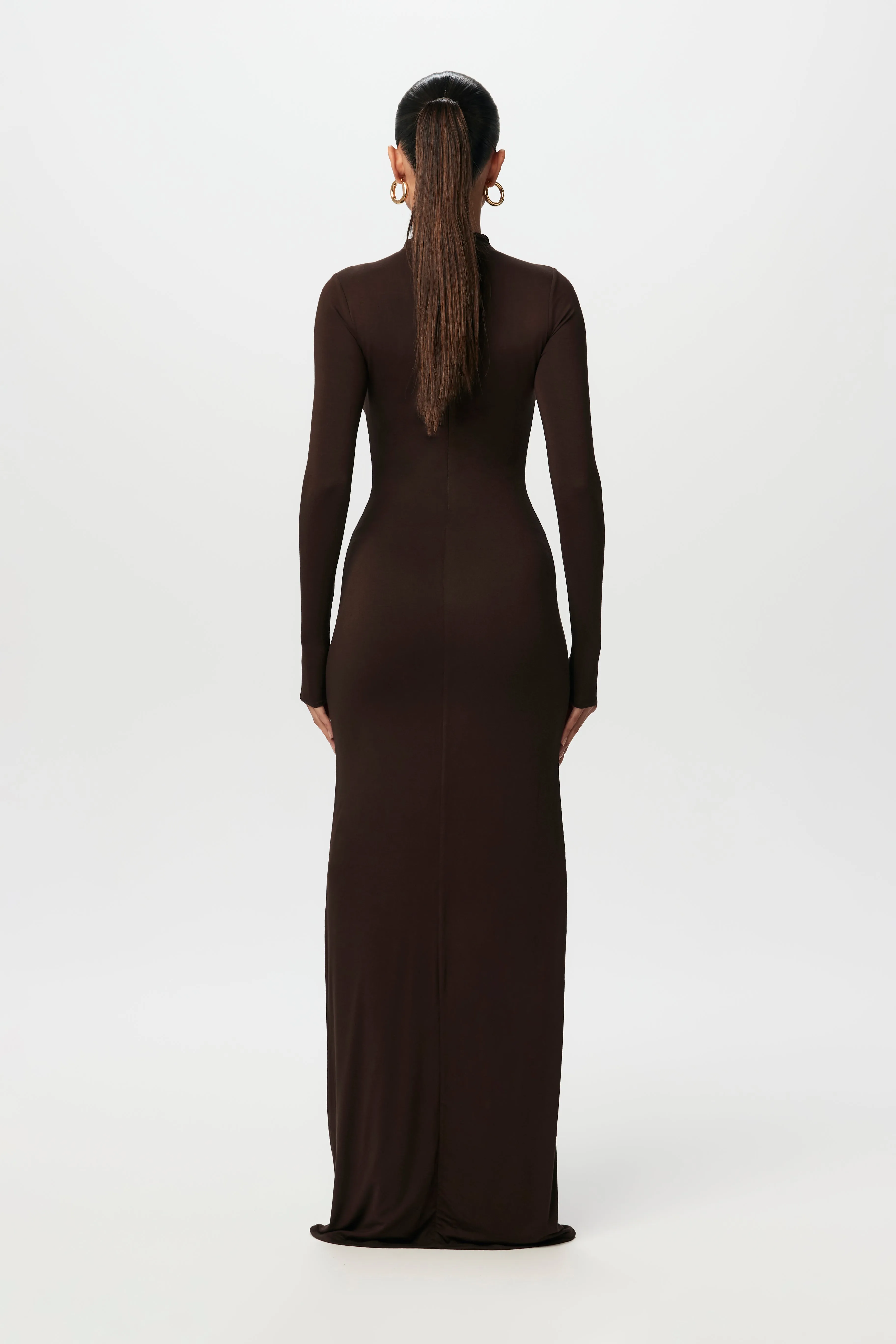 Smooth Mock Neck Maxi Dress