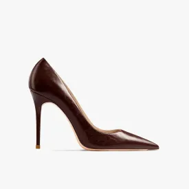 Tabitha Polished Dark Chocolate Heels