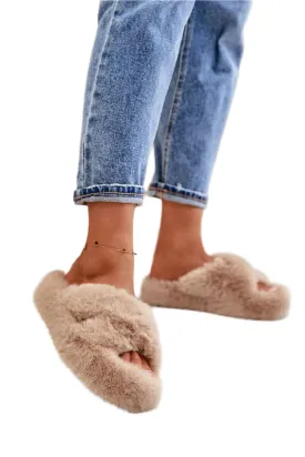 TEEK - Fluffed Up Crossed Comfort Slippers