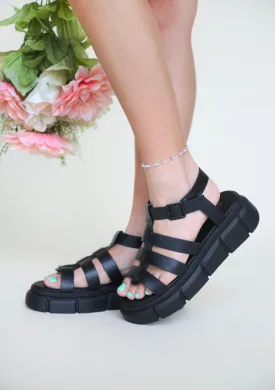 Walk My Way Sandals in Black