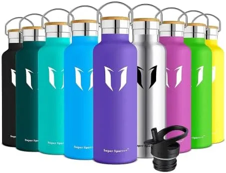 Water Bottle with Straw - 17 oz/25 oz/32 oz - Reusable Insulated Leak Proof  BPA-Free Stainless Steel Water Bottles