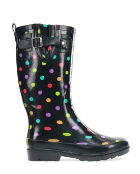 Women's Dot City Tall Rain Boot - Black