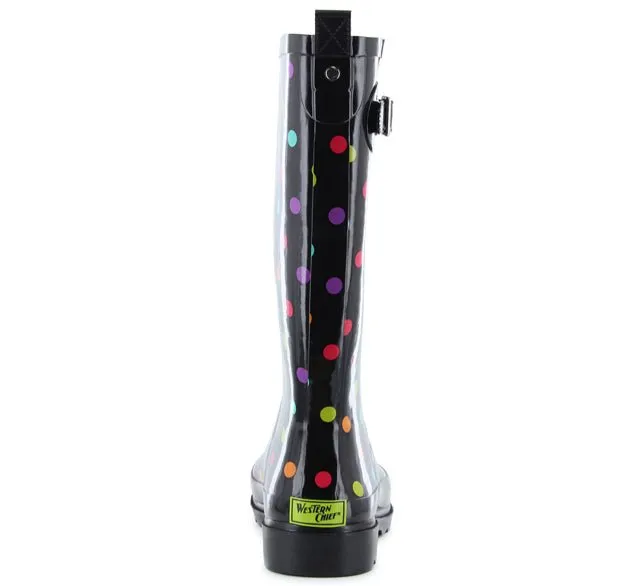 Women's Dot City Tall Rain Boot - Black