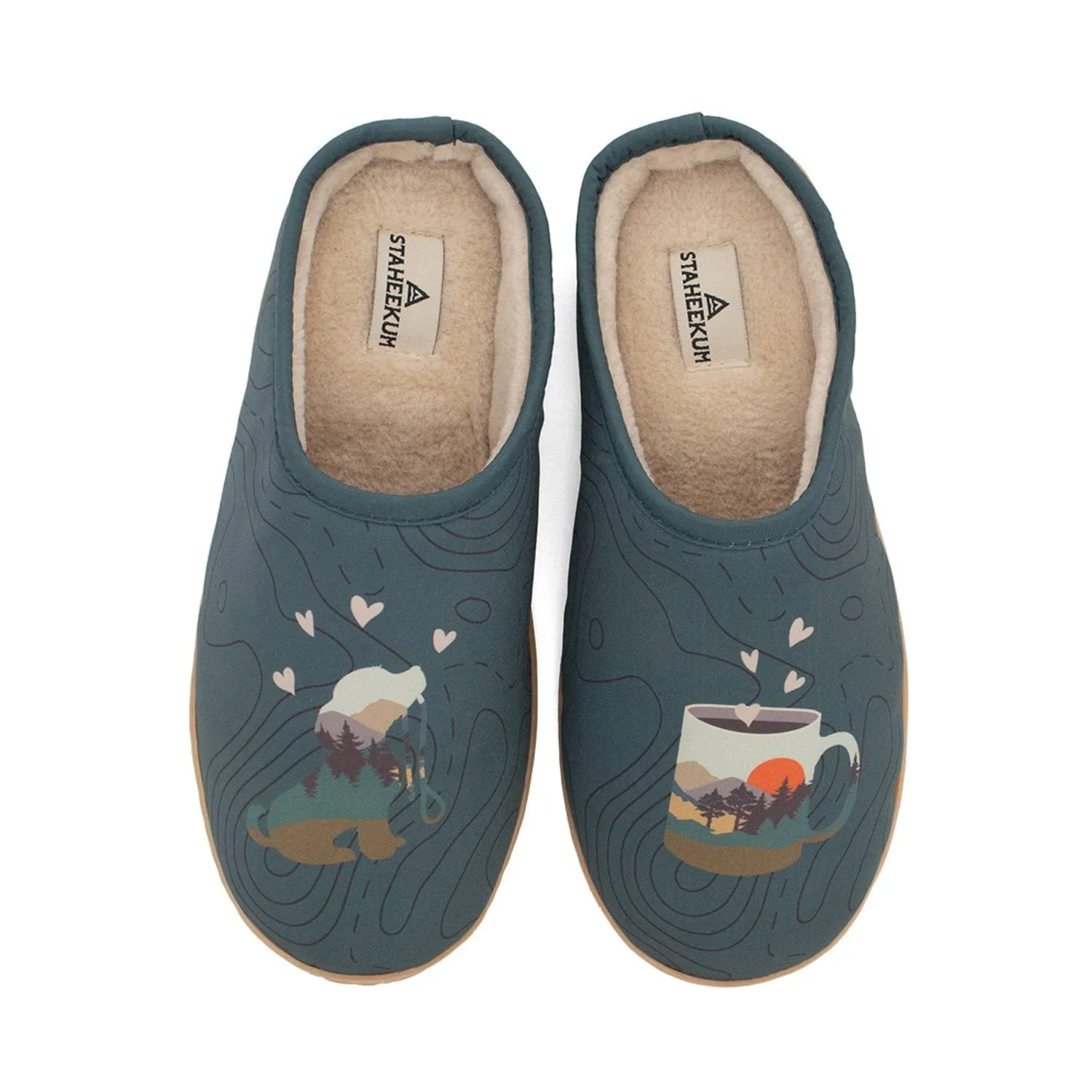 Women's Rise And Shine Dog Slipper - Teal