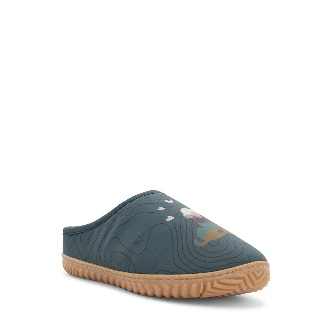 Women's Rise And Shine Dog Slipper - Teal