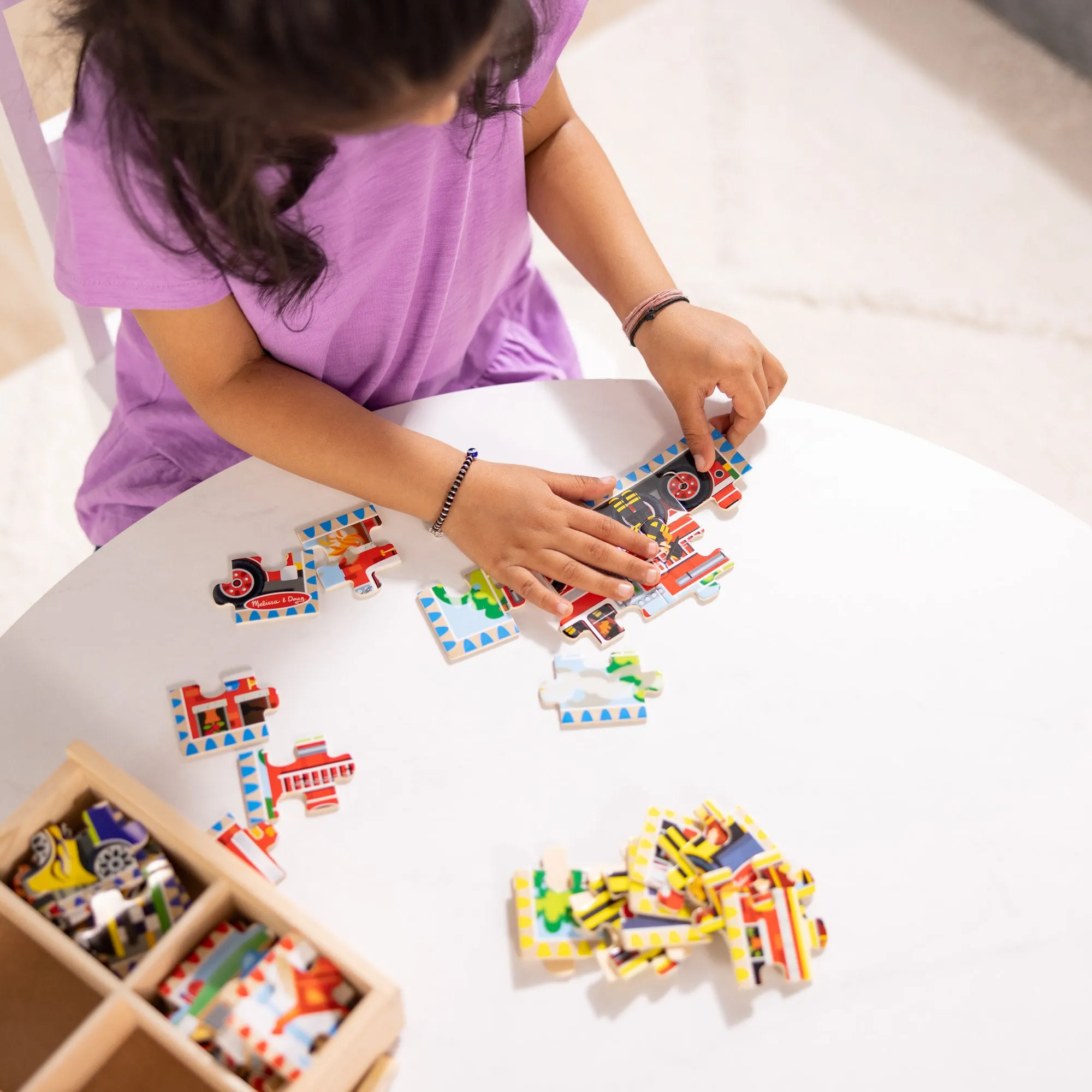 Wooden Jigsaw Puzzles in a Box - Vehicles